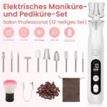 ZABOUL Elektrische Nagelfeile mit 10 Aufsätzen – Profi Maniküre & Pediküre Set – Bild 2