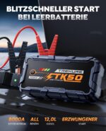 TREKURE Starthilfe Powerbank 8000A – 26800mAh Auto Booster mit LED Taschenlampe – Bild 2