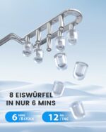 EASYERA Eiswürfelmaschine kompakt – 12 kg/24h Eisproduktion, 6 Minuten, 2 Grössen – Bild 2