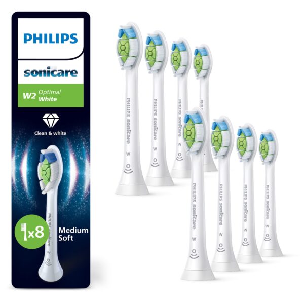 Philips Sonicare W2 Optimal White Ersatzbürstenköpfe 8er-Pack – Aufhellungs-Bürstenköpfe