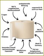 œcolife Bambus Toilettenpapier 75 Rollen 3-lagig – Nachhaltig & Plastikfrei – Bild 3
