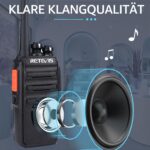 Retevis RT24 PMR446 Walkie Talkie – Lizenzfreies Funkgerät mit 16 Kanälen für Reichweite & Freisprechbetrieb – Bild 2