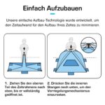 Active Era Luxus Strandzelt XXL mit UV-Schutz LSF 50+ – Pop-Up Strandmuschel für 5 Personen – Bild 6