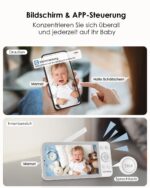 CZEview Babyphone 2.5K mit 5.5" HD-Display, Nachtsicht & intelligenter Erkennung – WLAN Babyfon – Bild 4