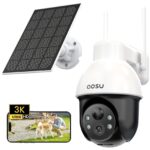 aosu 3K Solar Überwachungskamera Aussen – 360° PTZ mit Bewegungserkennung & 2-Wege-Audio
