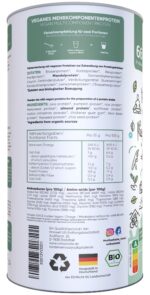 Volksshake Bio Protein Vegan 1000g – 79g Protein aus 10 Pflanzequellen, DE-ÖKO-006 – Bild 2