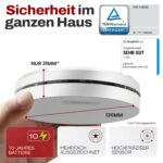 ALPENLUFT Rauchmelder 3er Set – 10 Jahre Batterie, flach & leise für Schlafzimmer – Bild 2