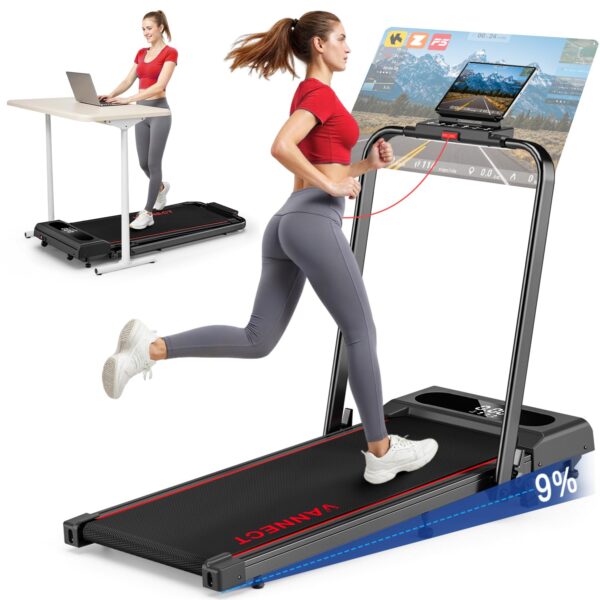 VANNECT Walking Pad – Klappbares Laufband mit 9% Steigung & App-Steuerung bis 150 kg