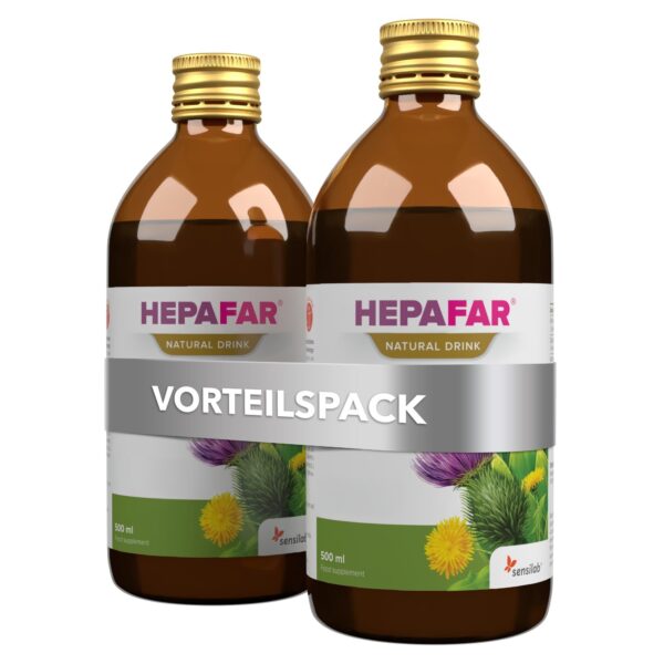 Sensilab Hepafar Drink – Lebertee mit Mariendistel & Silymarin, 2x500 ml