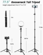 Victiv 197cm Handy-Stativ mit flexiblem Schwanenhals – Overhead-Stativ für Smartphone & Kamera – Bild 2