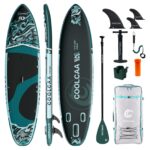 COOLCAA SUP Board 355cm Aufblasbar – Stabiles Stand-Up Paddleboard mit Zubehör für Anfänger & Profis