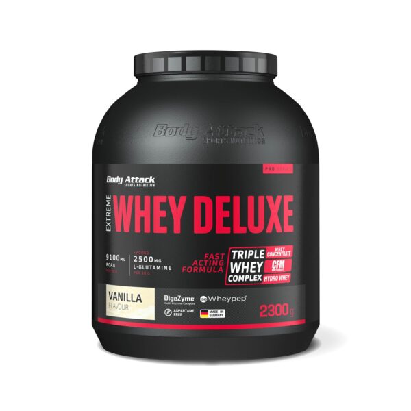 Body Attack Extreme Whey Deluxe Vanilla Cream 2,3 kg – Premium Eiweißpulver Made in Germany