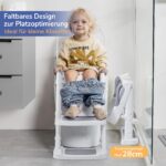 DEANIC Kindertoilettensitz mit Leiter & PU-Polsterung – Sicherer Toilettenaufsatz für Kinder 1-7 Jahre – Bild 4