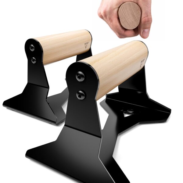 PULLUP & DIP Liegestützgriffe mit Buchenholz – Ergonomische Push-Up Bars für Krafttraining