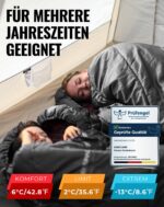 KingCamp XXL Schlafsack 220x100 cm Baumwoll-Flanell – Ganzjahresschlafsack für Camping – Bild 3