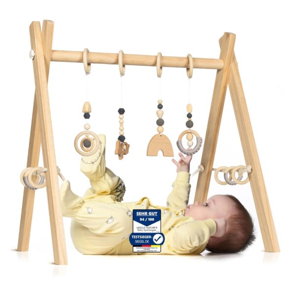 Unique Nature Spielbogen Baby aus Holz – Schadstofffreies Spieltrapez ab 0 Monaten