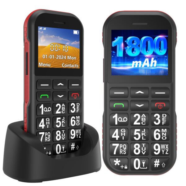 Ufferson Seniorenhandy GSM Dual SIM mit grossen Tasten – 1800 mAh Akku & SOS-Taste