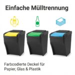 Plana Practic 3er Mülleimer 75L mit Stapelbox – Abfallsystem für Küche & Büro – Bild 3