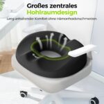 AUVON Orthopädisches Sitzkissen Rund mit Doppel-U-Aussparung – Entlastet Steissbeinnachhaltig – Bild 3