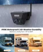 AUTO-VOX Kabellose Solar-Rückfahrkamera 7,2" 1080P mit DVR – Magnetische Installation für LKW & Anhänger – Bild 7