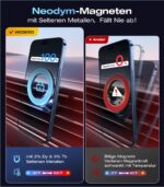 VICSEED Vollmetall MagSafe Autohalterung – Lüftungsmontage mit 26x N55 Magneten für iPhone & Samsung – Bild 7
