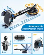 YRU Handyhalterung Auto mit verstärktem Saugnapf – 360° Halter für Armaturenbrett & Lüftung – Bild 5