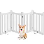 Yaheetech Absperrgitter 60,5 x 201,5 cm – Faltbares Hundegitter für Treppen & Küche