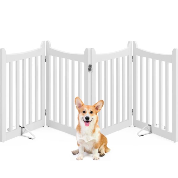 Yaheetech Absperrgitter 60,5 x 201,5 cm – Faltbares Hundegitter für Treppen & Küche