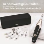 Beurer MP 84 Special Edition Elektrische Nagelfeile mit 10 Aufsätzen & LED-Licht – Kabelloses Maniküre-/Pediküreset für Hand- & Fußpflege – Bild 3