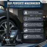 Tarpofix Hydraulischer Wagenheber 3t, 85-475 mm – Flacher Rangierwagenheber für PKW & SUV – Bild 3