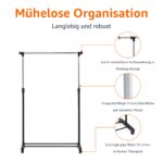 Amazon Basics Kleiderstange mit Rollen – Höhenverstellbar 134–161 cm – Bild 4