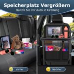 Oneyus Autositz Organizer 2er Set mit Klapptisch – Rückenlehnenschutz wasserdicht für Kinder – Bild 4
