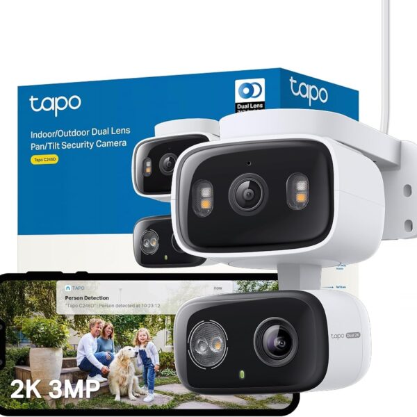 Tapo C246D WLAN Überwachungskamera Aussen – Dual-Objektiv 2K mit Smart Tracking & KI-Erkennung