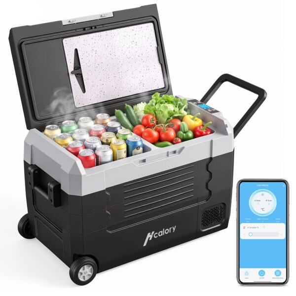 55L HCALORY Kompressor Kühlbox mit Bluetooth-App – Dual-Zone (-20°C bis +20°C) für Auto & Camping