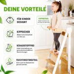 Lernturm Montessori Bambus klappbar – Höhenverstellbar mit Kippschutz für Kinder ab 1 Jahr – Bild 5