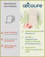 œcolife Bambus Toilettenpapier 75 Rollen 3-lagig – Nachhaltig & Plastikfrei – Bild 7