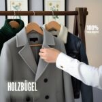 Utopia Home 20er Pack Holzbügel mit Hosenstange – Naturholz Kleiderbügel für Anzüge & Mäntel – Bild 7