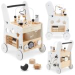 Mamabrum 6-in-1 Holz-Lauflernwagen – Motorikspielzeug & Lernhilfe für Kleinkinder