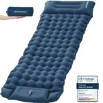 HAUSPROFI Isomatte 10cm mit Fußpumpe & Kissen – Ultraleichte Campingmatratze für Outdoor