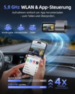 CIEVIE 4K Dashcam mit 360° Drehfunktion, 1,5" IPS Display & 5G WLAN – Frontkamera – Bild 5