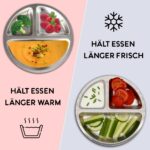 Rilli Edelstahl Babyteller mit Saugnapf & 3 Fächern – Thermoisolierend für BLW – Bild 6