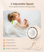 Dreamegg Kinderwagen-Ventilator mit LED-Display & Nachtlicht – 4000mAh USB-Clip-Ventilator – Bild 8