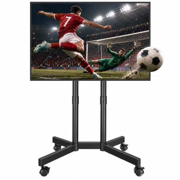 BONTEC Mobiler TV Ständer für 32-70 Zoll mit Rollen – Höhenverstellbar & Standfest