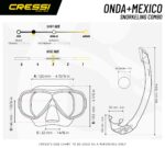 CRESSI Onda & Mexico Schnorchelset mit Trockenschnorchel – Panorama Tauchermaske für Erwachsene – Bild 5