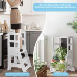 KIDINIX Lernturm höhenverstellbar mit Whiteboard & Kreidetafel – Montessori Küchenhilfe für Kleinkinder – Bild 6