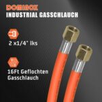 DOMINOX Gasschlauch 5m mit Schelle – Propan/Butan G1/4'' Anschluss für Brenner & Grill – Bild 5