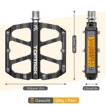 toptrek Fahrradpedale CNC-Aluminium mit StVZO Reflektoren – rutschfest für MTB & Rennrad – Bild 4