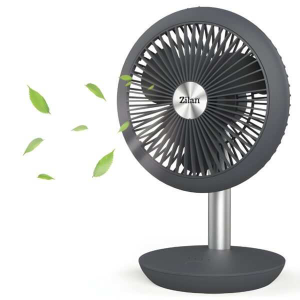 Zilan Kabellos Tischventilator mit 4000 mAh Akku – 15h Laufzeit & 90° neigbar