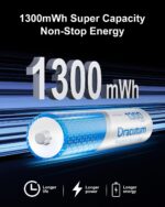Dracutum AAA Wiederaufladbare Lithium Akkus 8er Pack – 1300mWh mit Schnellladegerät – Bild 2