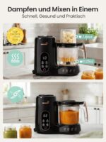 Grownsy Babynahrungszubereiter mit Doppel-Dampfkorb – Dampfgarer, Pürierer & Sterilisator – Bild 2
